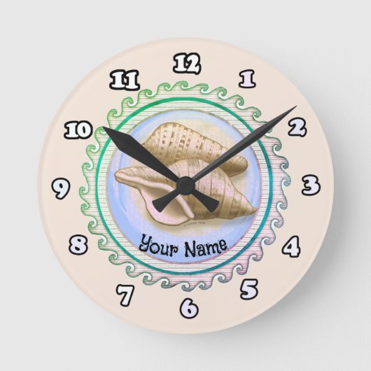 Horloge Ronde Two Pretty seashells clock (Recto)