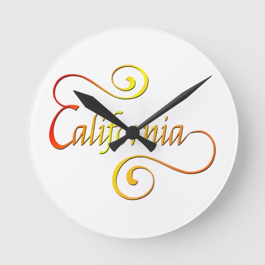 Horloge Ronde Typographie de Californie (Recto)