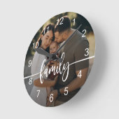 Horloge Ronde Typographie de la famille (Angle)