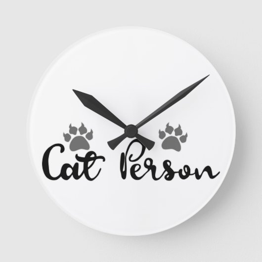 Horloge Ronde Typographie d'une personne de chat (Recto)
