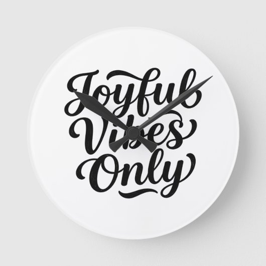 Horloge Ronde Typographie Joyeuses Vibrations (Recto)