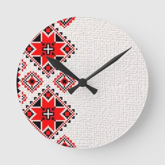 Horloge Ronde Ukrainian embroidery (Recto)