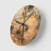 Horloge Ronde Un arbre dans un champ pendant la journée ensoleil (Angle)