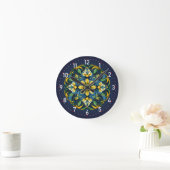 Horloge Ronde 💚 💙 💛 Un Azulejo Unique Élégance : Jardin de mi (Maison)