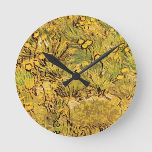 Horloge Ronde Un champ de fleurs jaunes par Vincent van Gogh (Recto)