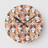 Horloge Ronde Un chats calico mignon design d'horloge motif sans (Recto)