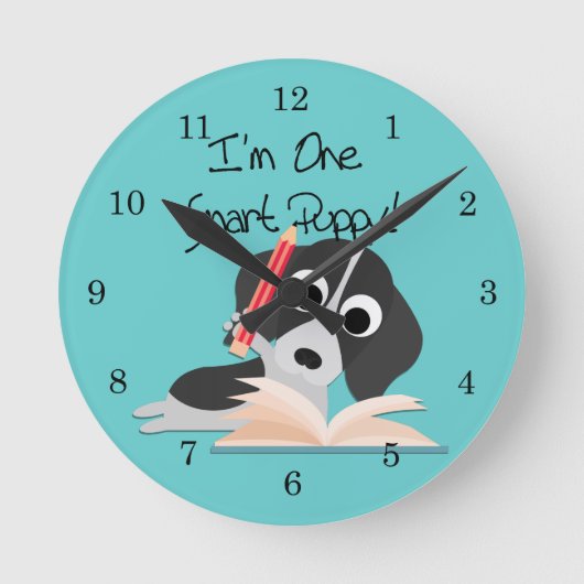 Horloge Ronde Un Chiot intelligent (Recto)