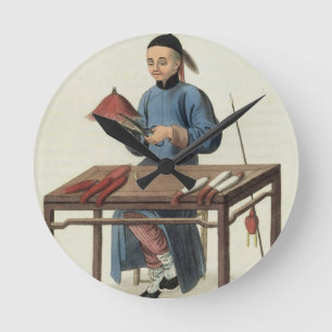 Horloge Ronde Un fabricant de casquette, plaquent 51 "du costume