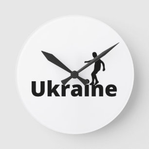 Horloge Ronde Un footballeur ukrainien utilisant le point comme 