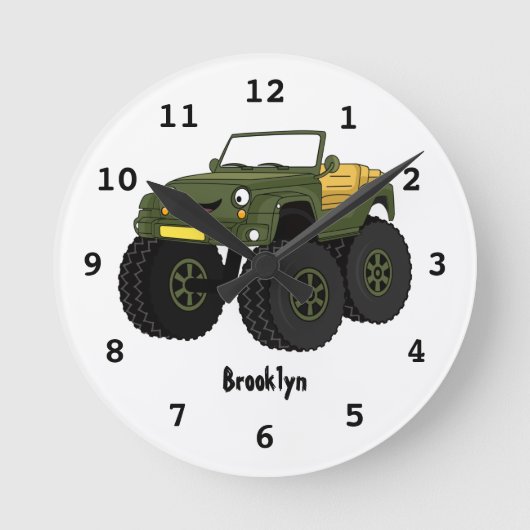 Horloge Ronde Un Green Monster truck (Recto)