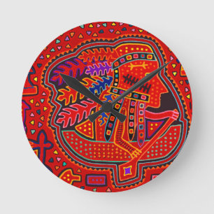 Horloge Ronde Un Indien Kuna en canoë