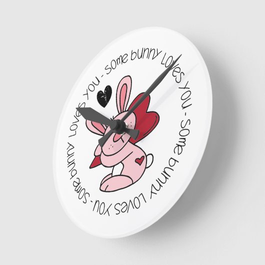 Horloge Ronde Un Lapin T'Aime (Angle)