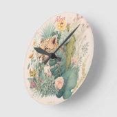 Horloge Ronde Un léopard derrière la coutume du buisson (Angle)