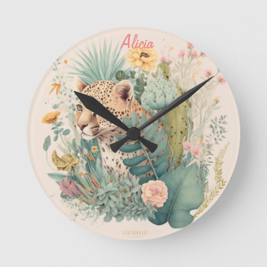 Horloge Ronde Un léopard derrière la coutume du buisson (Recto)