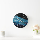 Horloge Ronde Un Loup Sur Neige (Maison)