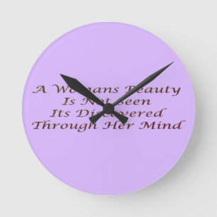 Horloge Ronde Un poème de message de beauté pour les femmes