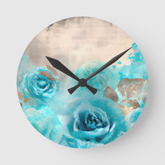 Horloge Ronde Un Shabby Bleu Chic Ephemera Design Series 7 (Recto)