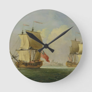 Horloge Ronde Un sloop anglais et une frégate dans une brise