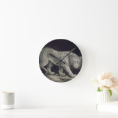 Horloge Ronde Un tigre de vagabondage (crayon sur le papier) (Maison)