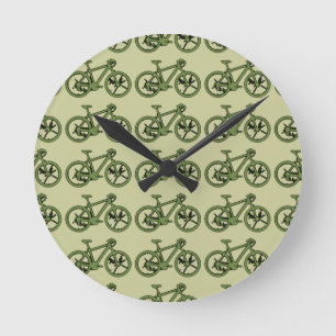 Horloge Ronde un vélo vert