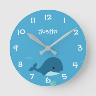 Horloge Ronde Under the Sea Whale Kids
