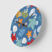 Horloge Ronde Underwater Life Pattern (Angle)