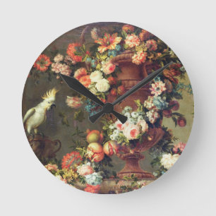 Horloge Ronde Une abondance de fruit et de fleurs