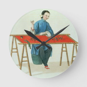 Horloge Ronde Une femme brodant, plaquent 41 'du costume o