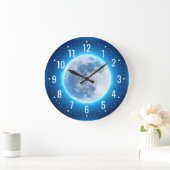 Horloge Ronde Une Grande Lune dans l'espace - Magie (Maison)