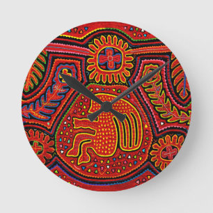 Horloge Ronde Une indienne de Kuna à vélo