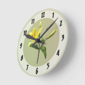 Horloge Ronde Une Lys Jaune (Angle)
