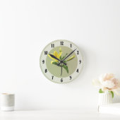 Horloge Ronde Une Lys Jaune (Maison)