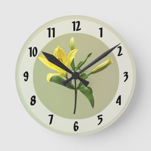Horloge Ronde Une Lys Jaune (Recto)