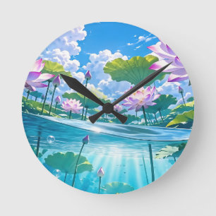Horloge Ronde Une mélodie rafraîchissante 034