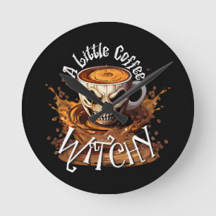 Horloge Ronde Une Petite Sorcière du Café