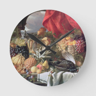 Horloge Ronde Une vie morte d'oiseaux de jeu et de nombreux frui