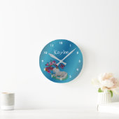 Horloge Ronde Unicorn And Flowers Personalized (Maison)