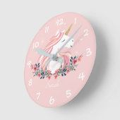 Horloge Ronde Unicorn Kids Wall Clock (Angle)