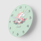 Horloge Ronde Unicorn Kids Wall Clock (Angle)