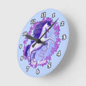 Horloge Ronde Unicorne dansante (Angle)