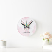 Horloge Ronde Unicorne rose doux (Maison)