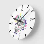 Horloge Ronde Unicornes, ça suffit (Angle)