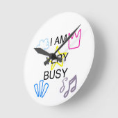 Horloge Ronde Unique Designs Iam Very Busy (Angle)