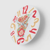 Horloge Ronde Unique FloralDesign Style (Angle)