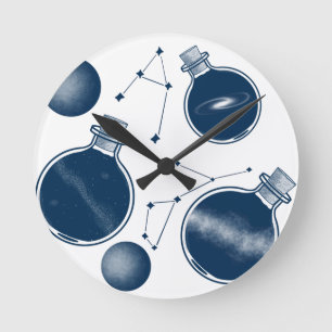 Horloge Ronde Univers dans une bouteille