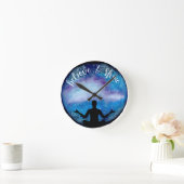 Horloge Ronde univers de yoga (Maison)