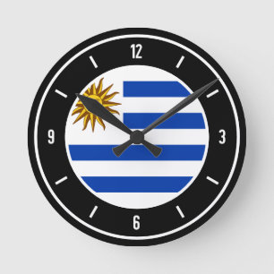 Horloge Ronde Uruguay Drapeau élégant