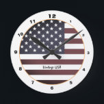 Horloge Ronde USA Flag & United States of America clock /vintage<br><div class="desc">WALL CLOCK : Vintage United States of America & USA Flag fashion design - love my country,  travel,  holiday,  country patriots / sports fans</div>