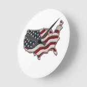 Horloge Ronde 🕒 USA Map Flag Wall Clock 🇺🇸🧭 (Angle)