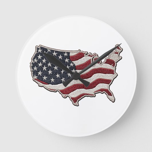Horloge Ronde 🕒 USA Map Flag Wall Clock 🇺🇸🧭 (Recto)